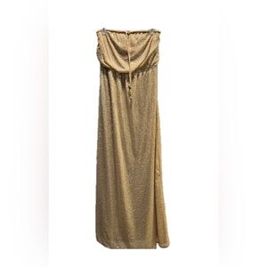 NWT Outback Red Gold Sequin Long Dress